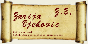 Zarija Bjeković vizit kartica